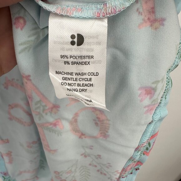 Dot Dot Smile Girl's Empire Waist Dress sz 3-4 NWT Short Sleeve LOVE Floral Blue - Picture 5 of 6